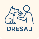 Pictogramă dresaj animale – siluete în contur stilizat